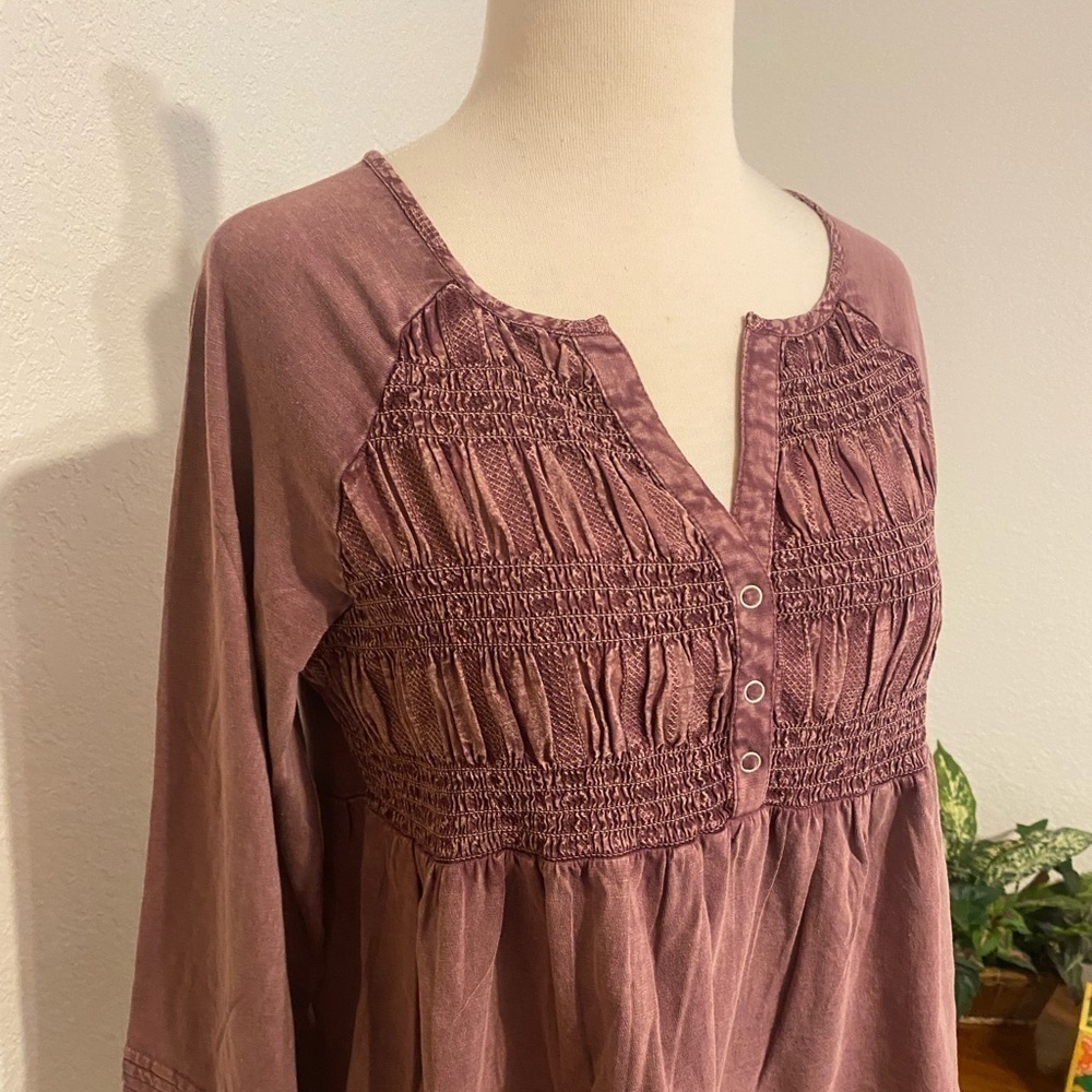 Lucky Brand Babydoll Blouse Mauve‎ XS